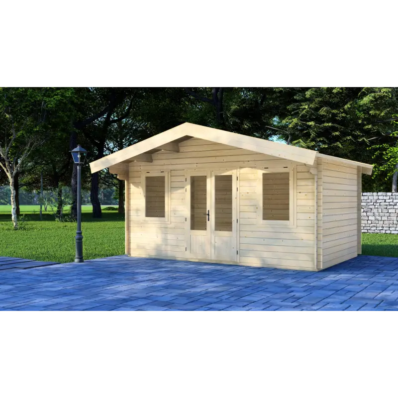 Caseta de jardín KATE 3x5, 44mm, vista frontal