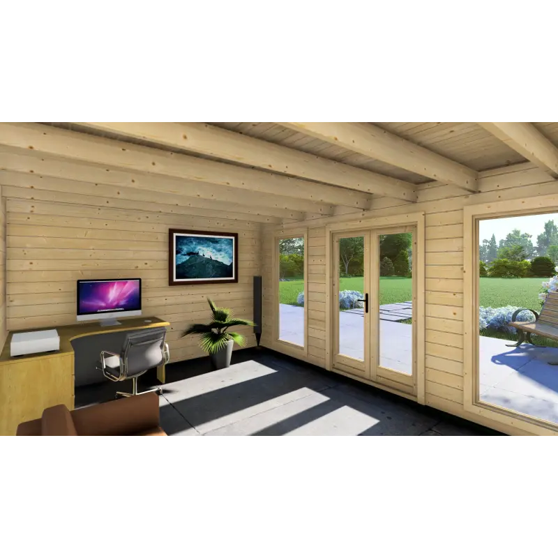 Casita de madera ILENIA 5x3.5, 44mm, interior