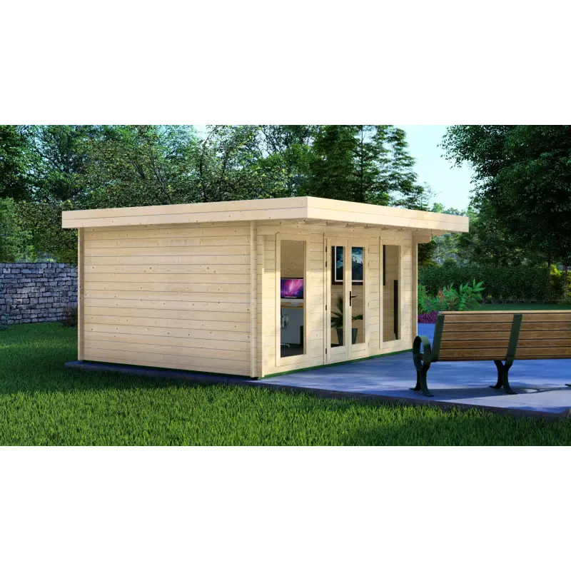 Casita de madera ILENIA 5x3.5, 44mm, lado izquierdo