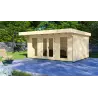 Casita de madera ILENIA 5x3.5, 44mm, vista frontal