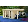 Casita de madera GWEN 5x3, 44mm, frente lado derecho