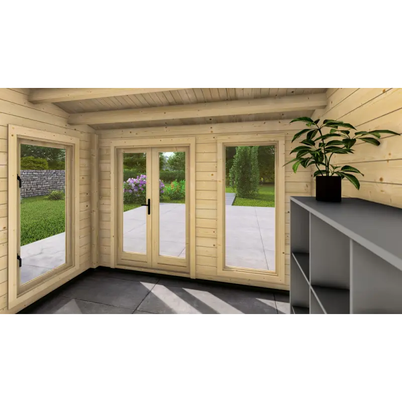 Cobertizo de madera SARA 3x5, 44mm, interior