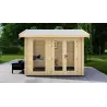 Cobertizo de madera AMELIA 3x3, 44mm, vista frontal