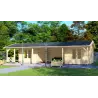 Casa de madera moderna ELEONORA 11.5x5, 44mm, frente lado derecho