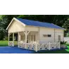 Casa de madera moderna SAMANTHA 6x8, 44mm, frente lado derecho