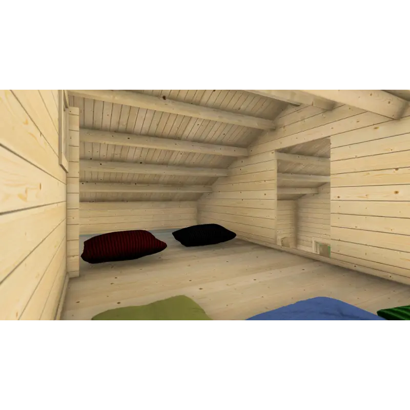 Casa de madera moderna SAMANTHA 6x8, 44mm, altillo
