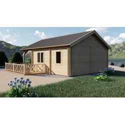 Cabaña de madera SAMANTHA 6x8, 68mm, lado derecho