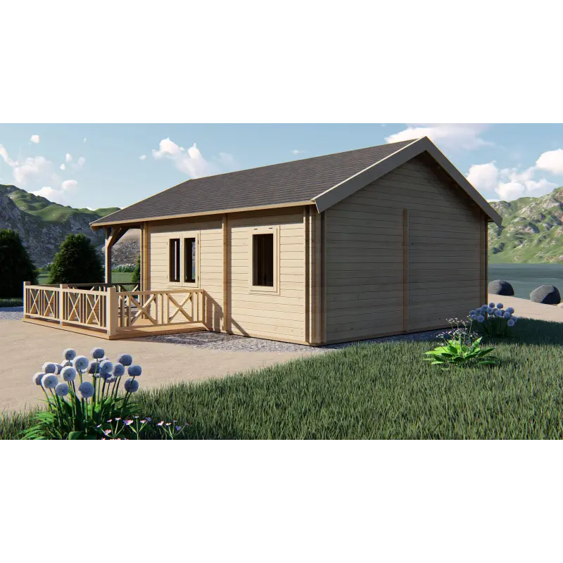 Cabaña de madera SAMANTHA 6x8, 68mm, lado derecho