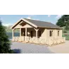 Cabaña de madera SAMANTHA 6x8, 68mm, frente lado derecho
