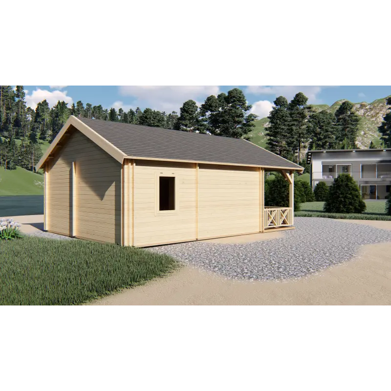 Cabaña de madera SAMANTHA 6x8, 68mm, parte trasera