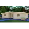 Casa de madera moderna ELETTRA 10.5x6, 68mm, frente lado derecho