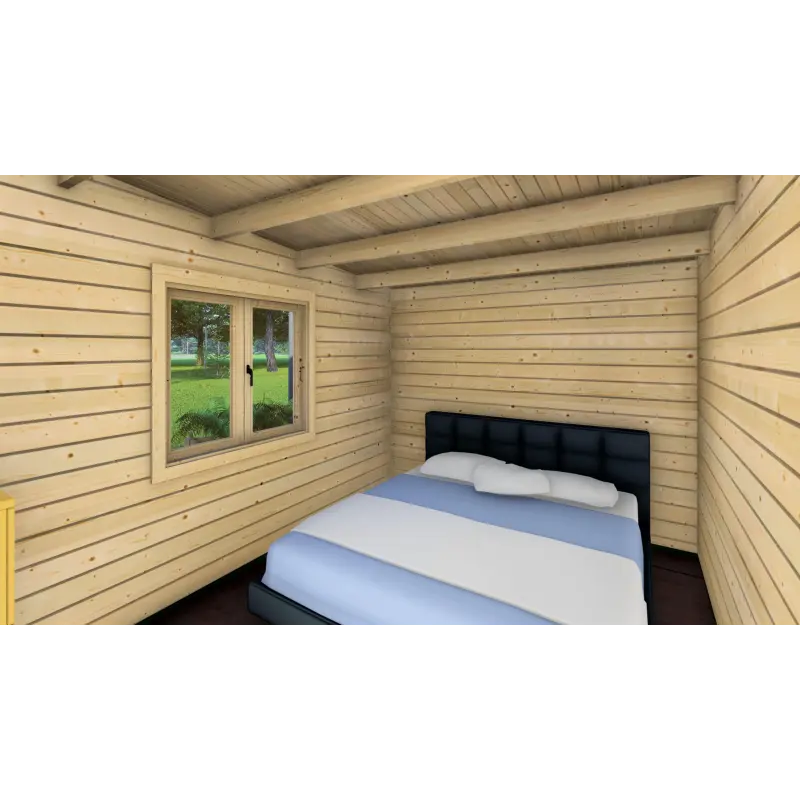 Casa de madera moderna ELETTRA 10.5x6, 68mm, interior dormitorio principal B
