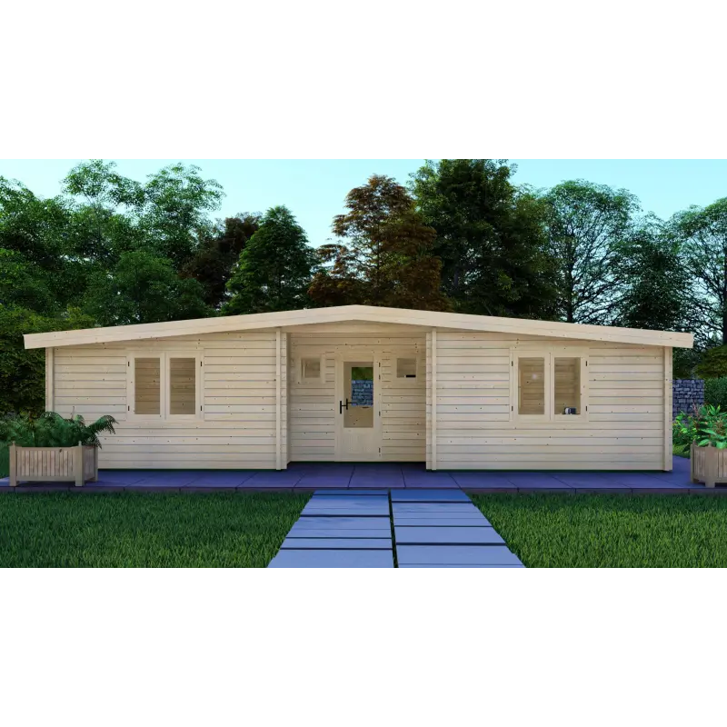 Casa de madera moderna ELETTRA 10.5x6, 68mm, vista frontal