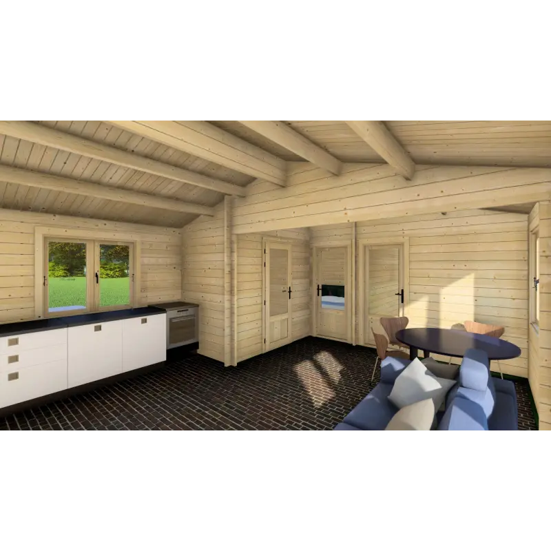 Cabaña de madera LAVINIA 5x10, 44mm, interior B