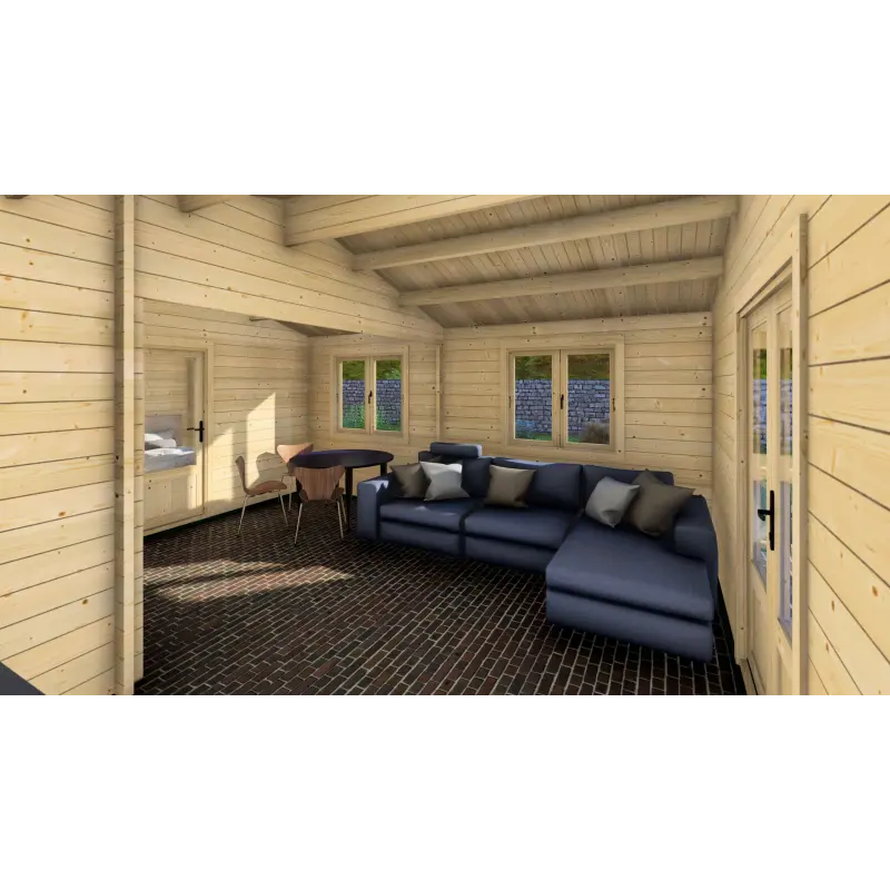 Cabaña de madera LAVINIA 5x10, 44mm, interior A