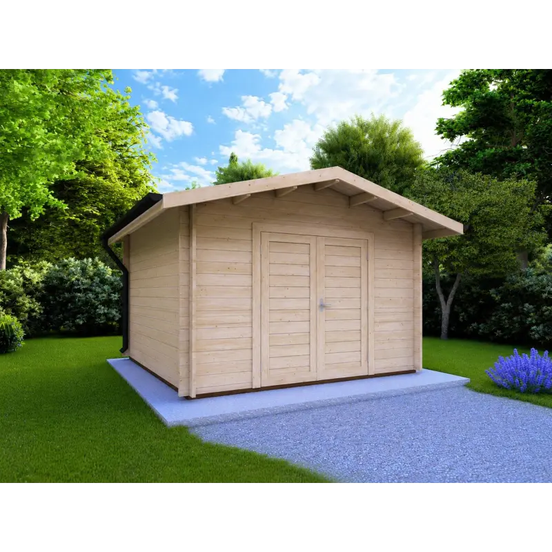 Casita de madera en entrega inmediata 4x3, 44mm, frente lado izquierdo