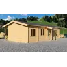 Casa de madera moderna AMANDA 6x14, 68mm, parte trasera