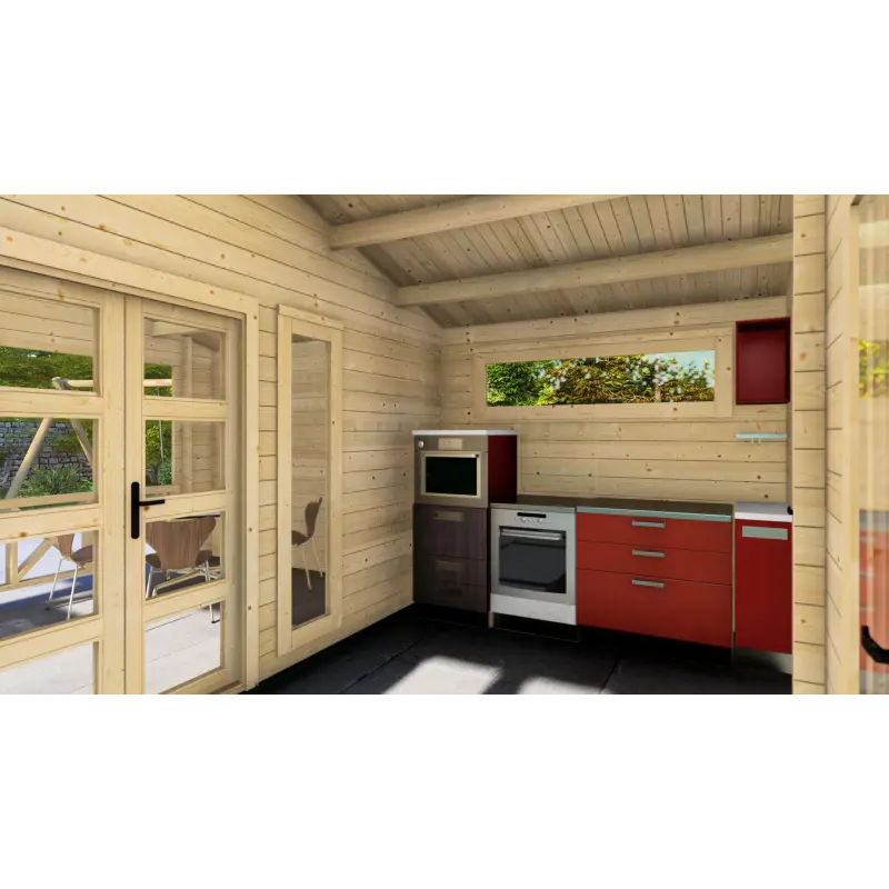Casa de madera moderna WANDA 8.5x6, 44mm, interior