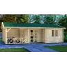 Casa de madera moderna WANDA 8.5x6, 44mm, vista frontal