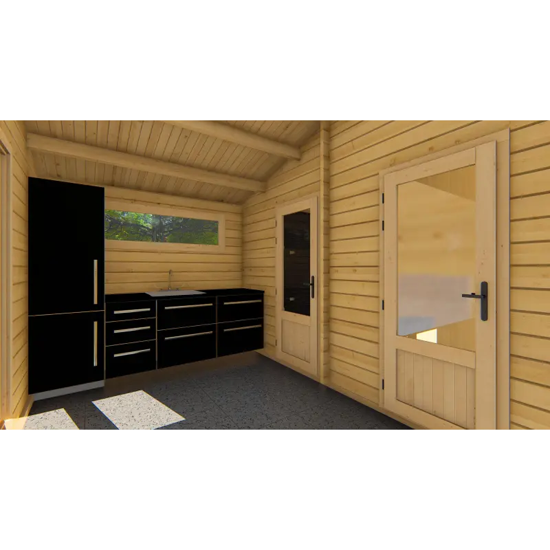 Casa de madera moderna WANDA 8.5x6, 68mm, interior open space
