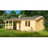 Casa de madera moderna WANDA 8.5x6, 68mm, frente lado derecho