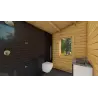 Casa de madera moderna WANDA 8.5x6, 68mm, interior baño