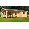 Casa de madera moderna WANDA 8.5x6, 68mm, vista frontal