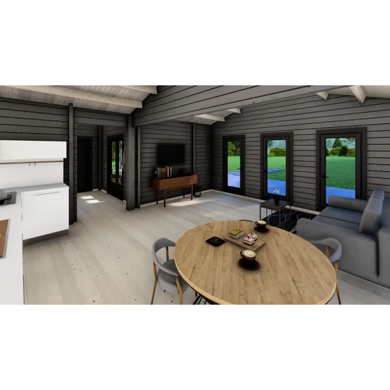 Casa de madera moderna VENERE 11x6, 68mm, interior A