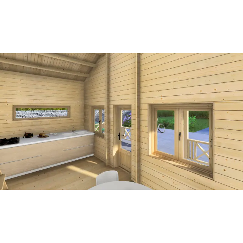 Casa aislada VANESSA 8x6, 44/100/44mm, interior cocina