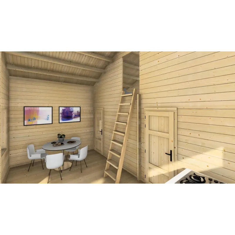 Casa aislada VANESSA 8x6, 44/100/44mm, interior open space