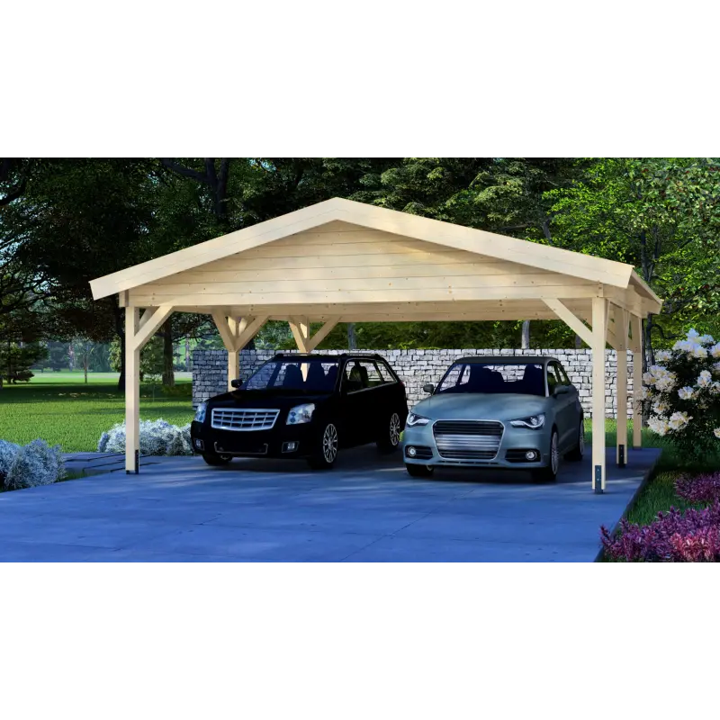 Pérgola para coches 6x6, frente lado derecho