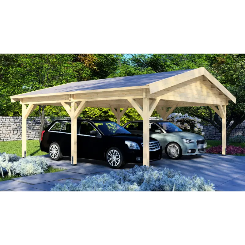 Pérgola para coches 6x6, lado izquierdo