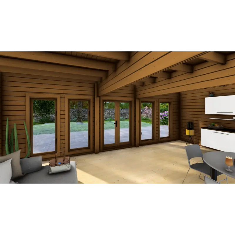 Casa de madera para jardín HOPE 7x4.5, 68mm, interior