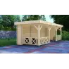 Pérgola de madera 7.5x3, 44mm, lado izquierdo