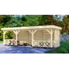 Pérgola de madera 7.5x3, 44mm, frente lado derecho
