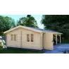 Garaje de madera con pérgola doble 9.5x6, 44mm, lado izquierdo