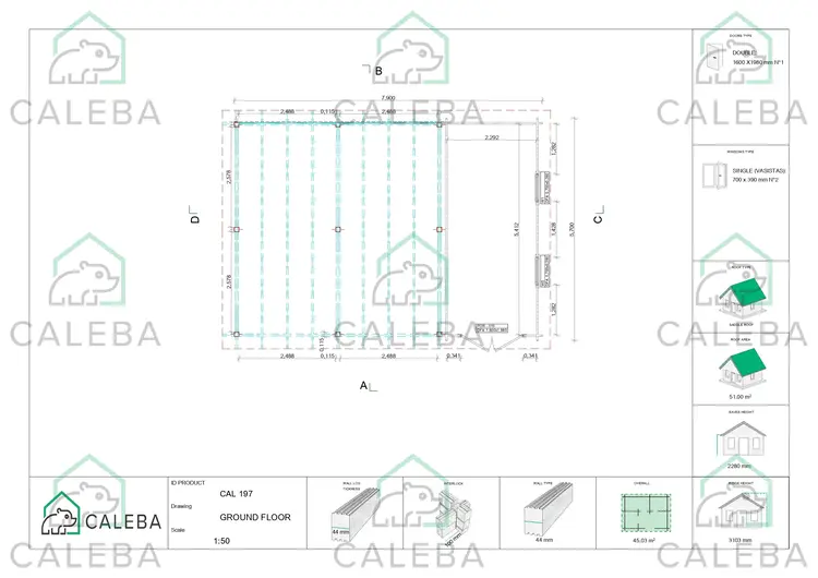 Cochera doble con trastero 45 m², planimetría