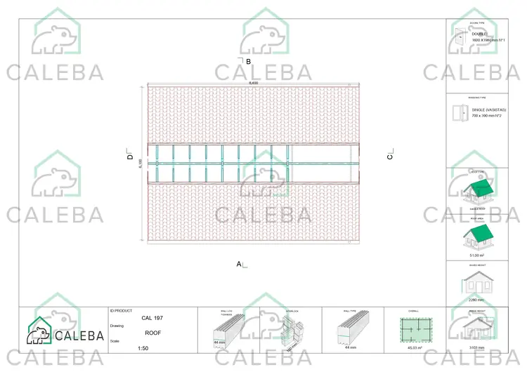 Cochera doble con trastero 45 m², planta de cubierta