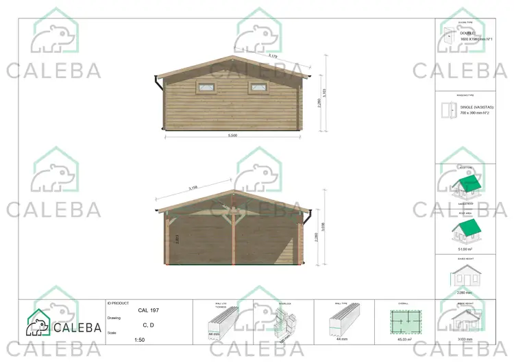 Cochera doble con trastero 45 m², lados C/D