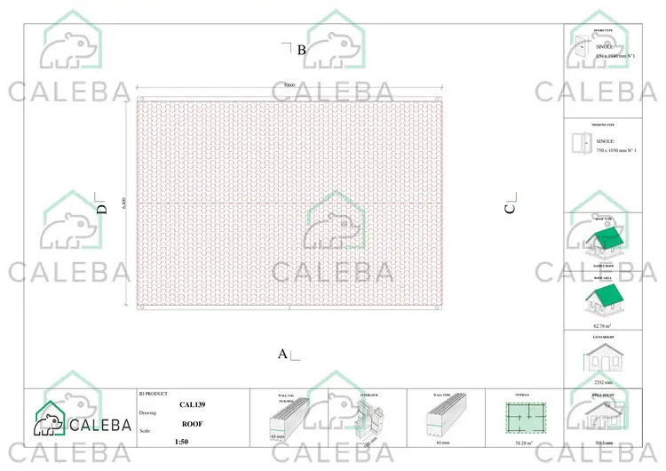 Cochera doble con trastero 58 m², planta de cubierta