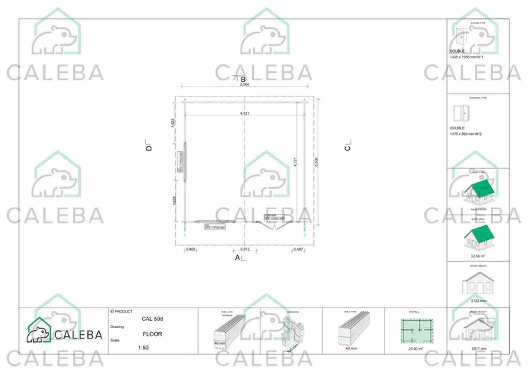 Caseta de jardín MARTA 25 m², planimetría