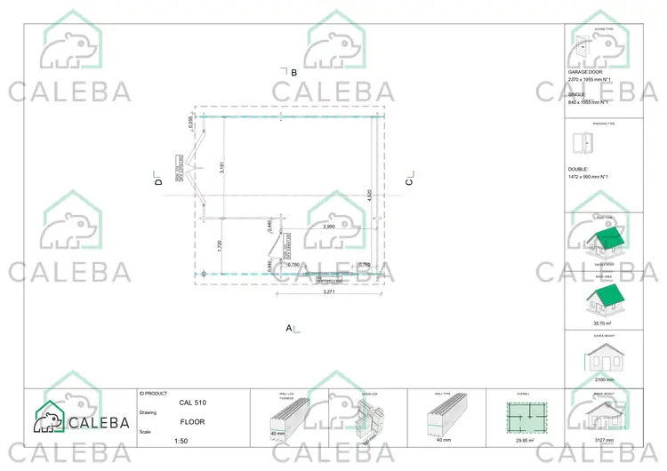 Garaje de madera 30 m², planimetría