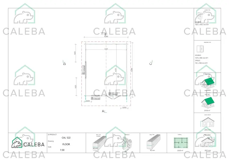 Casita de madera ARIANNA 20 m², planimetría