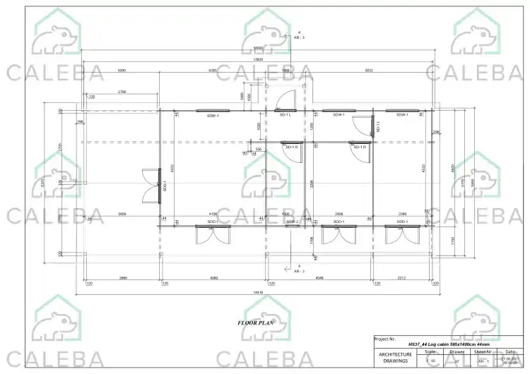 Casa de madera moderna AMANDA 80 m², planimetría