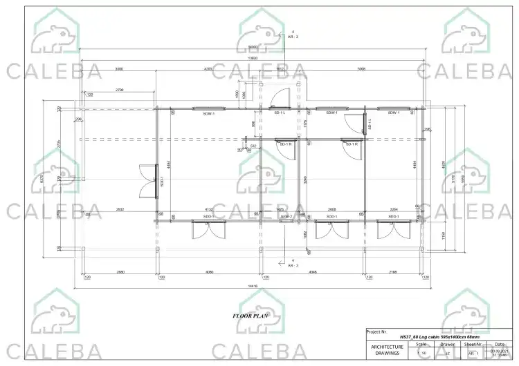 Cabaña de madera AMANDA 80 m², planimetría