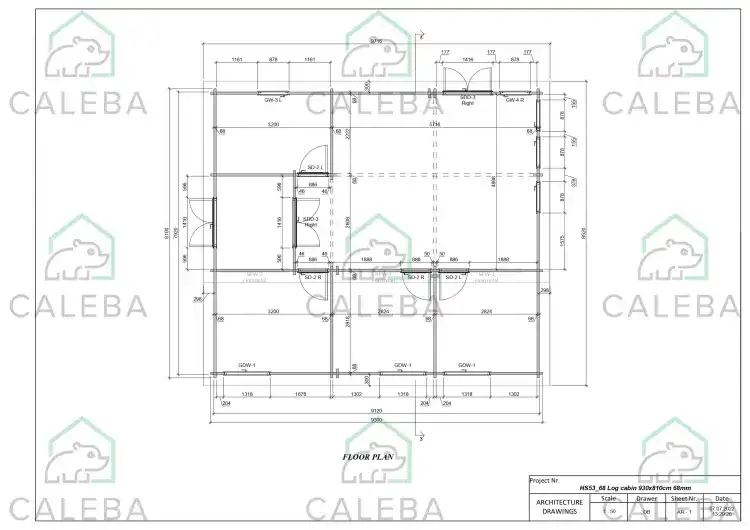 Casa de madera moderna DILETTA 75 m², planimetría