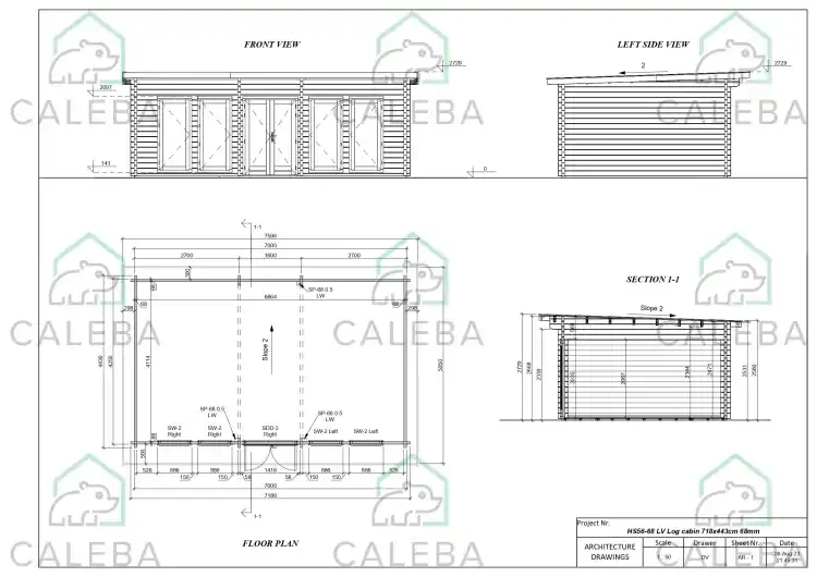 Casita de madera HOPE 30 m², planimetría