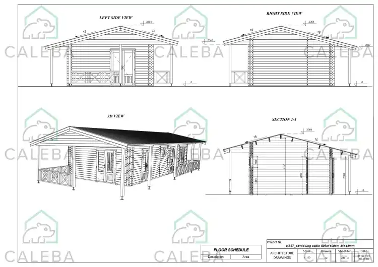 Casa aislada SHANA 85 m², lados A/B/C/D