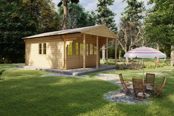 Casa aislada de madera PERLA 6x6, 36 m²