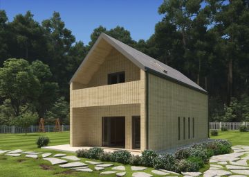 Casa habitable de madera bifamiliar CALIPSO 